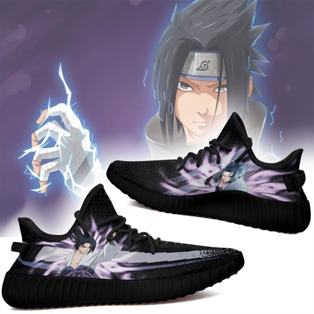 Sasuke Jutsu Yz Sneakers Naruto Anime Shoes Yeezy Sneakers Shoes Black