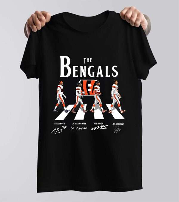 The Bengals Abbey Road Joe Burrow Mixon Chase T Shirt Cincinnati Bengals