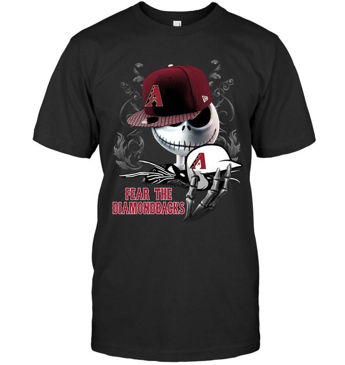 Mlb Arizona Diamondbacks Fear The Arizona Diamondbacks Jack Skellington Fan Shirt Shirt Size Up To 5xl