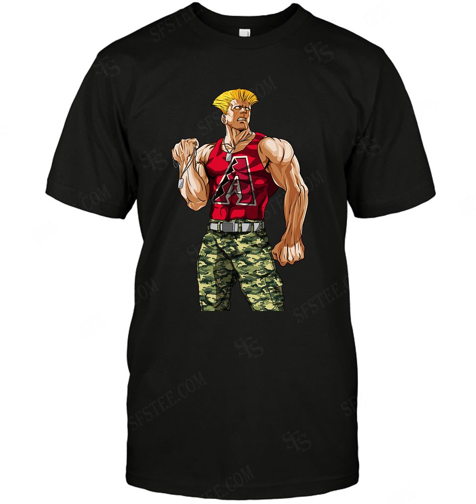 Mlb Arizona Diamondbacks Guile Nintendo Street Fighter Tshirt Size Up To 5xl