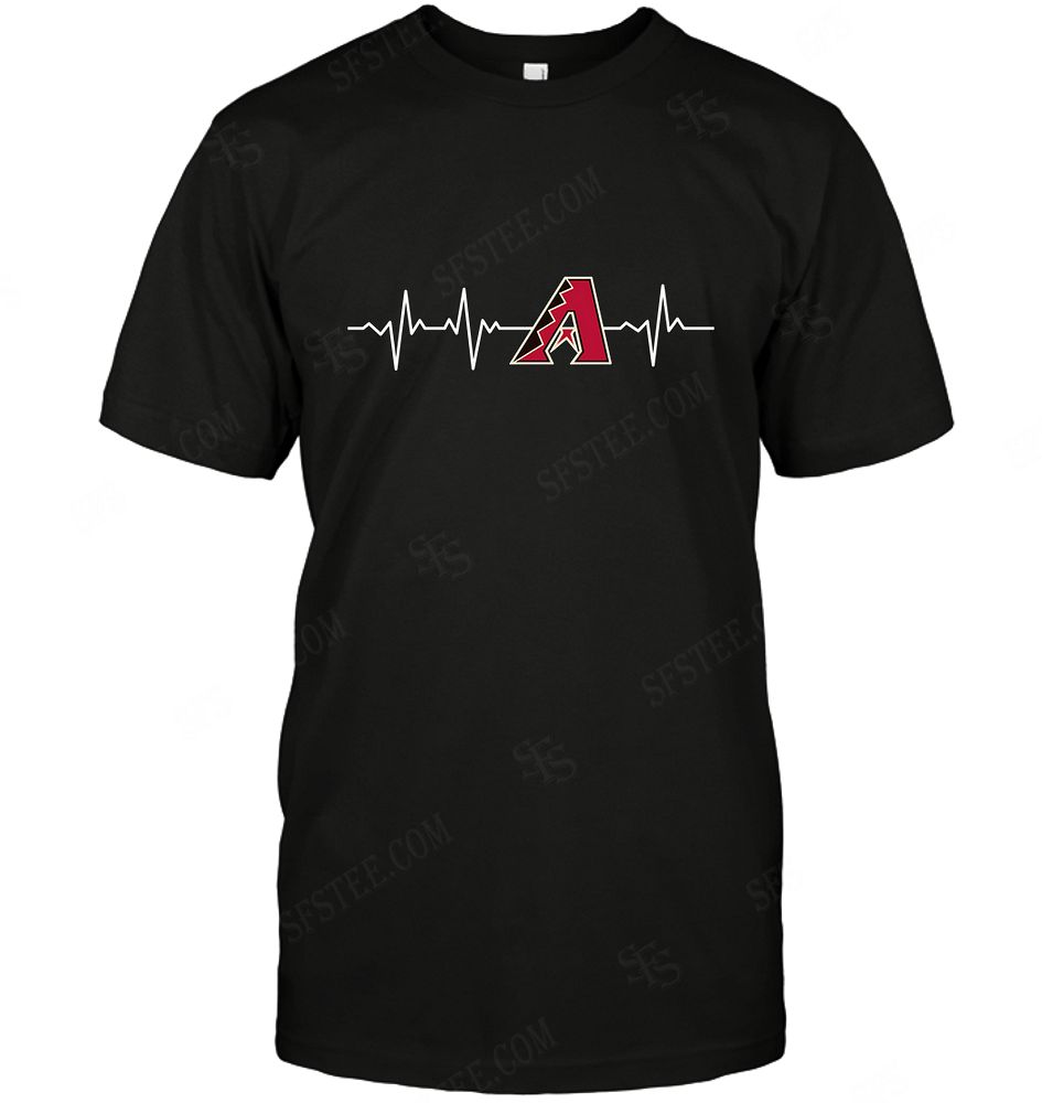 Mlb Arizona Diamondbacks Heartbeat With Logo Tshirt Size Up To 5xl