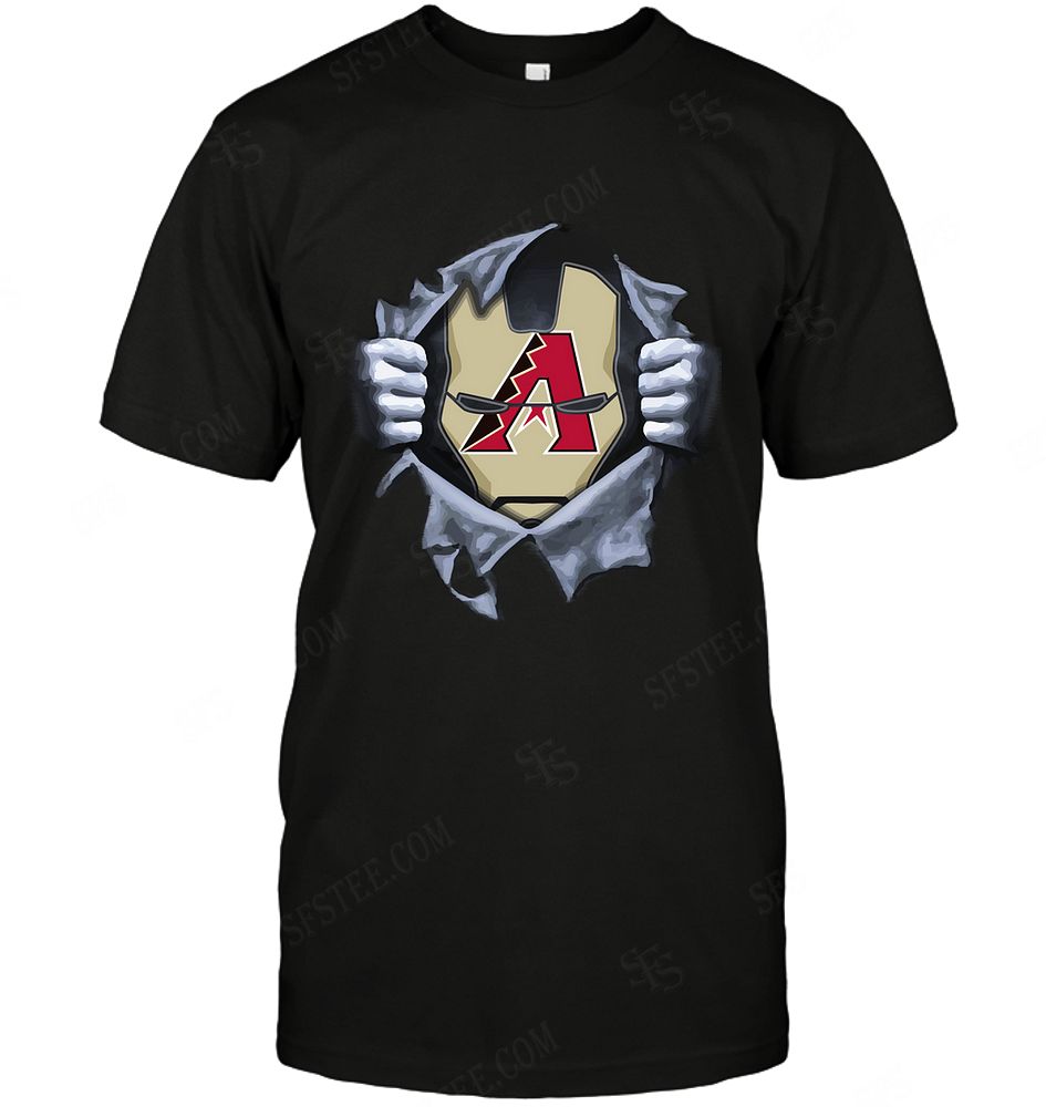 Mlb Arizona Diamondbacks Ironman Logo Dc Marvel Jersey Superhero Avenger Tshirt Size Up To 5xl