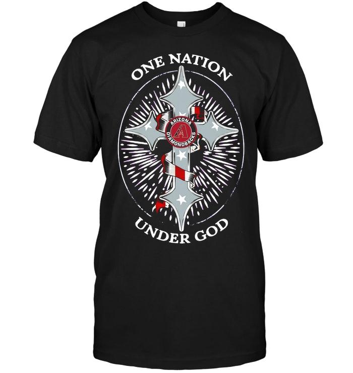 Mlb Arizona Diamondbacks One Nation Under God Arizona Diamondbacks Jesus Cross Shirt Size Up To 5xl