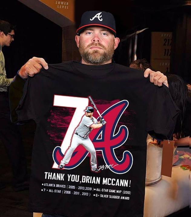 Mlb Atlanta Braves 7a Thank You Brian Mccann Signature Atlanta Braves T Shirt Tshirt Size Up To 5xl