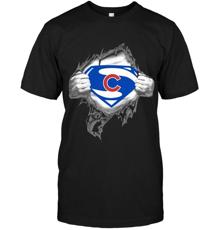 Mlb Chicago Cubs Superman Ripped Shirt Hoodie Plus Size Up To 5xl