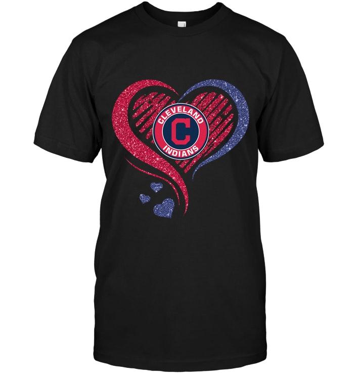 Mlb Cleveland Indians Heart Glittering Shirt Tank Top Size Up To 5xl