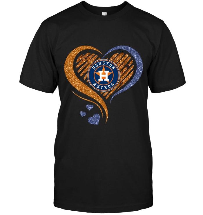 Mlb Houston Astros Heart Glittering Shirt Tshirt Size Up To 5xl