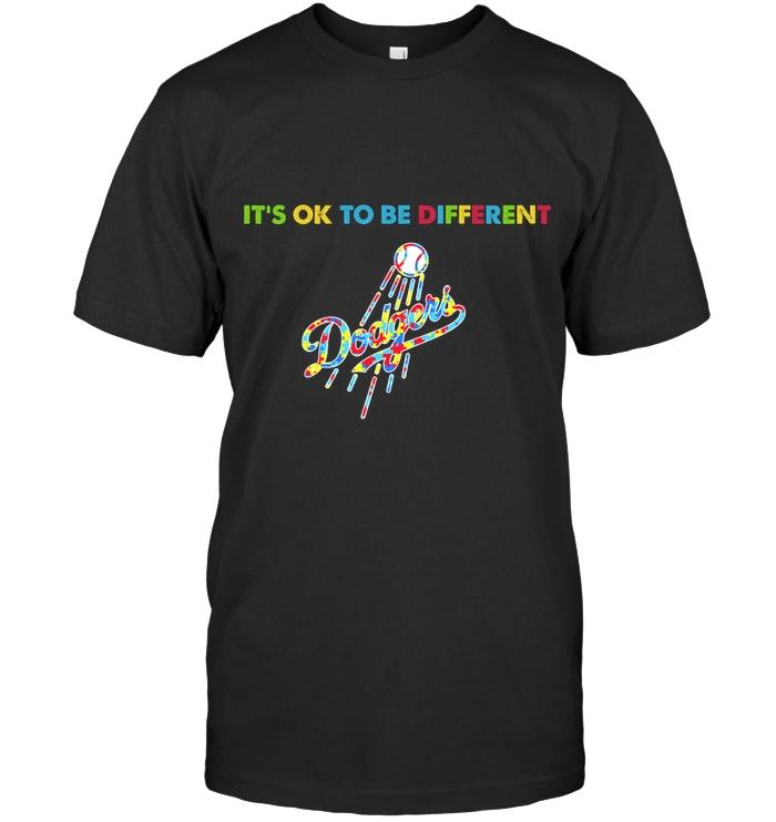 Mlb Los Angeles Dodgers Autism Its Okie To Be Different T Shirt Hoodie Size Up To 5xl