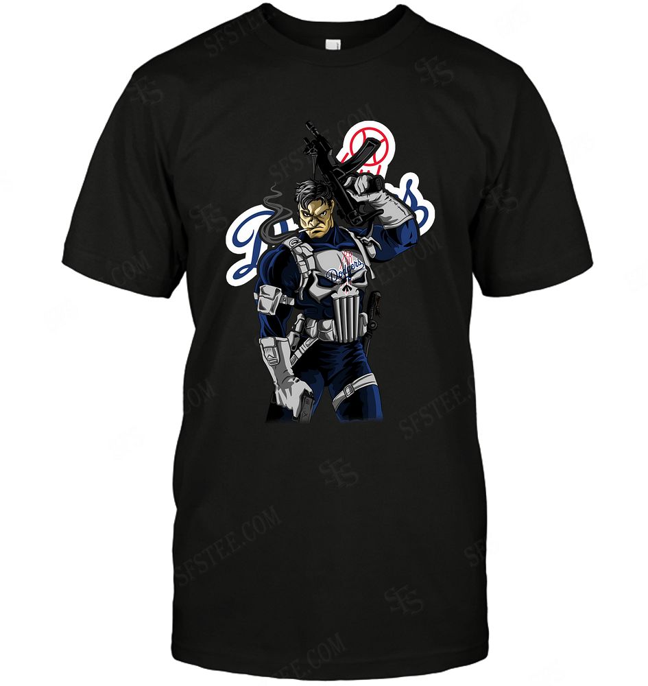 Mlb Los Angeles Dodgers Punisher Dc Marvel Jersey Superhero Avenger Tshirt Plus Size Up To 5xl