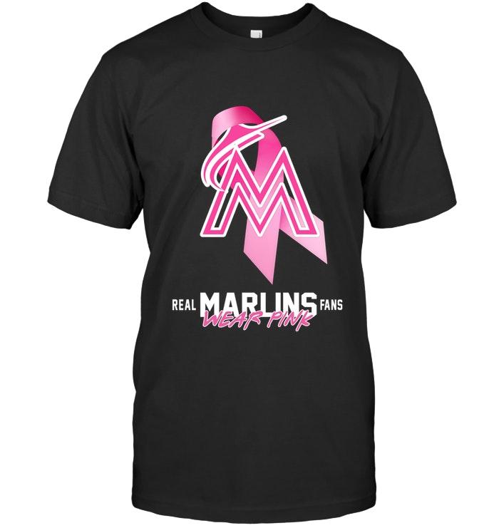 Mlb Miami Marlins Real Fans Wear Pink Br East Cancer Support Shirt Shirt Plus Size Up To 5xl