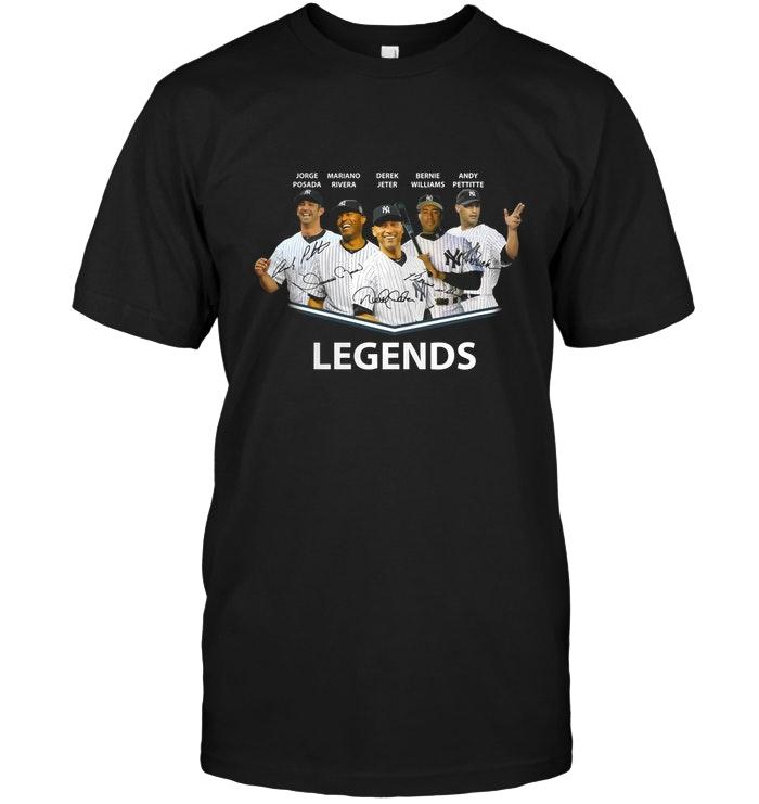 Mlb New York Yankees Jorge Posada Mariano Rivera Derek Jeter New York Yankees Legends T Shirt Hoodie Size Up To 5xl