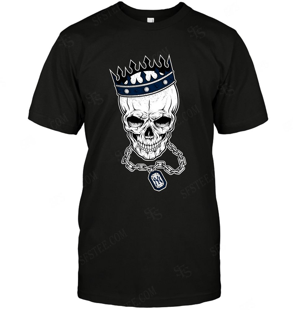 Mlb New York Yankees Skull Rock With Crown Shirt Size Up To 5xl