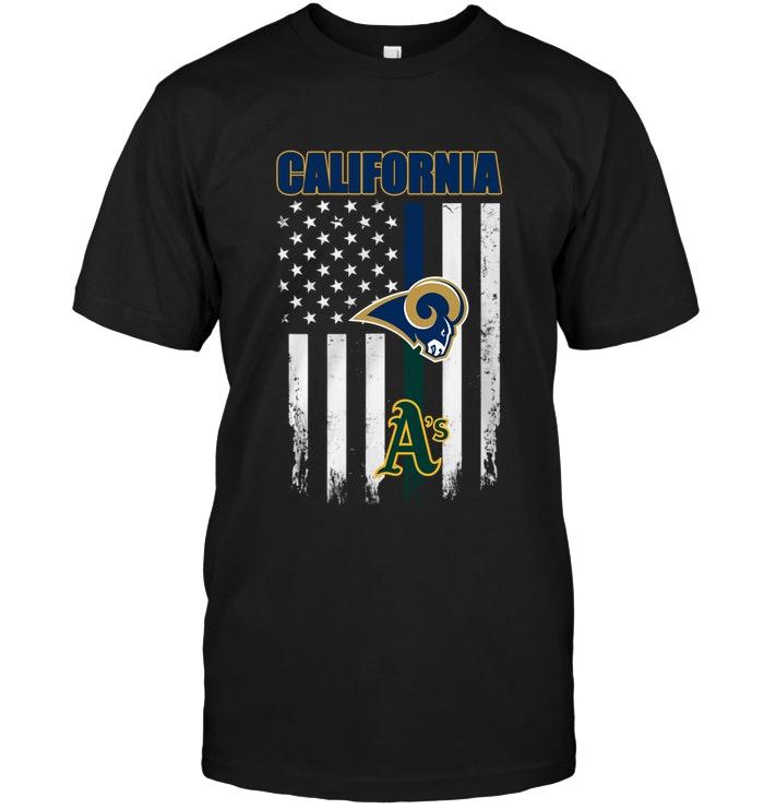 Mlb Oakland Athletics California Los Angeles Rams Oakland Athletics American Flag Shirt Long Sleeve Size Up To 5xl