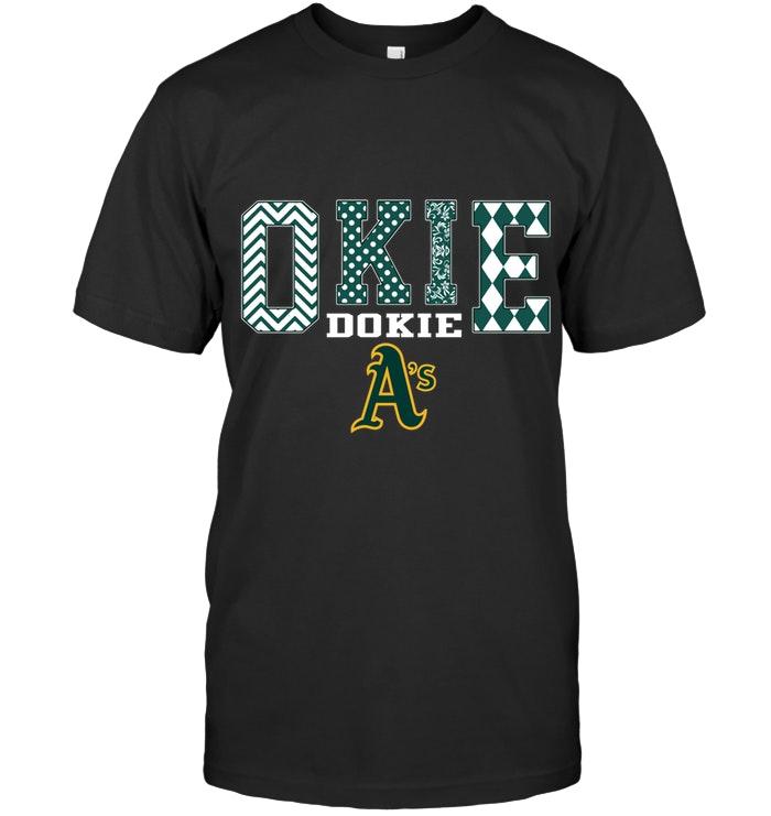 Mlb Oakland Athletics Okie Dokie Oakland Athletics Fan Shirt Long Sleeve Plus Size Up To 5xl