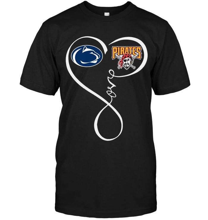 Mlb Pittsburgh Pirates Penn State Nittany Lions Pittsburgh Pirates Love Heart Shirt Tshirt Plus Size Up To 5xl