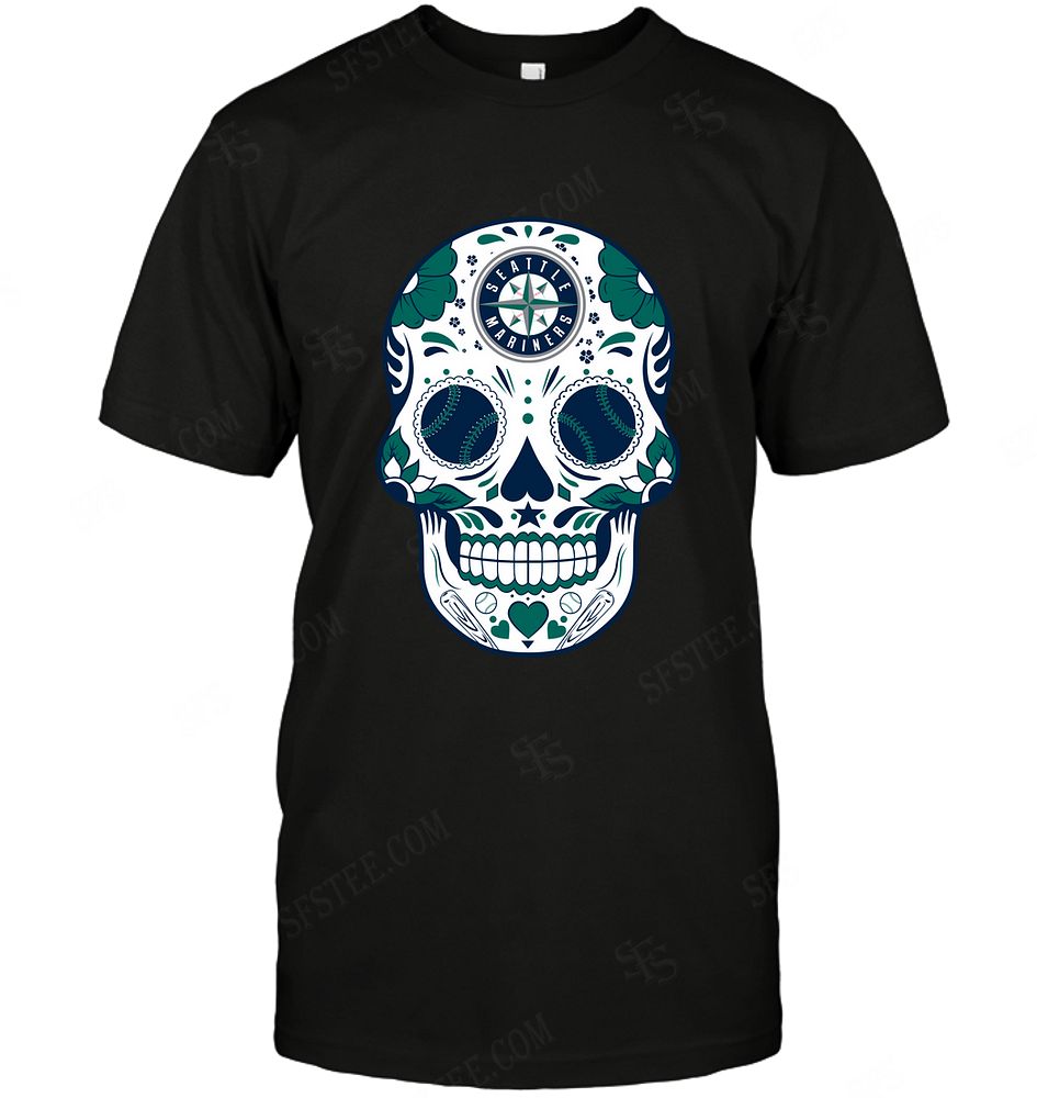 Mlb Seattle Mariners Skull Rock With Flower Tank Top Size Up To 5xl