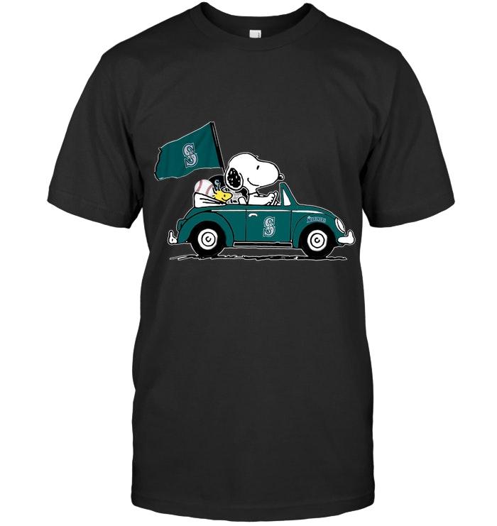 Mlb Seattle Mariners Snoopy Drives Seattle Mariners Beetle Car Fan T Shirt Tank Top Size Up To 5xl