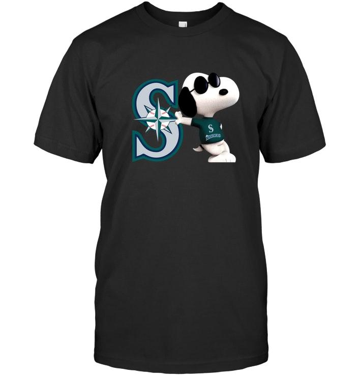 Mlb Seattle Mariners Snoopy Sun Glasses Proud Fan Shirt Long Sleeve Size Up To 5xl