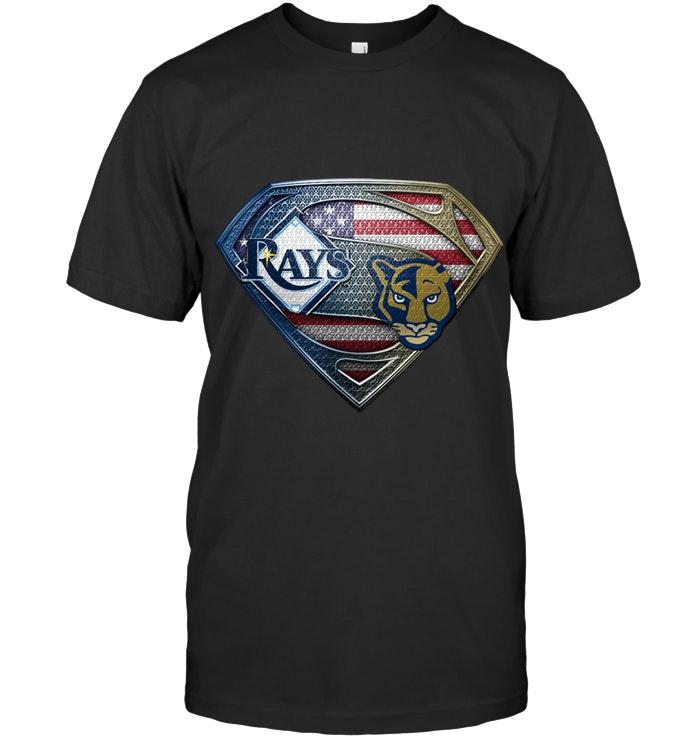 Mlb Tampa Bay Rays And Fiu Panthers Superman American Flag Layer Shirt Shirt Plus Size Up To 5xl