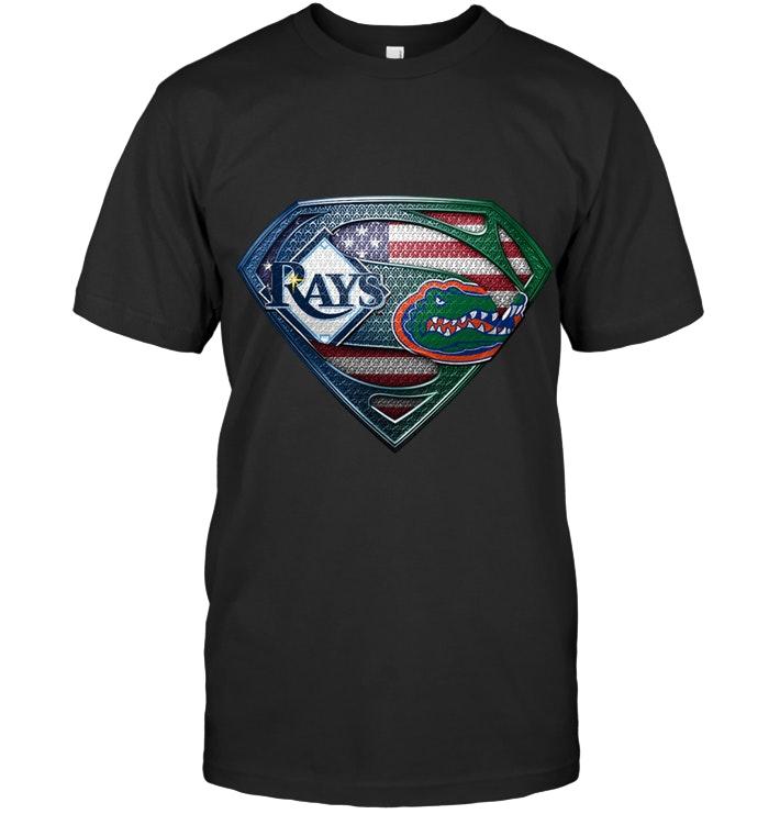 Mlb Tampa Bay Rays And Florida Gators Superman American Flag Layer Shirt Hoodie Plus Size Up To 5xl