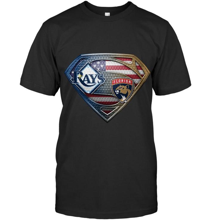 Mlb Tampa Bay Rays And Florida Panthers Superman American Flag Layer Shirt Tshirt Plus Size Up To 5xl