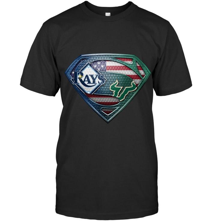 Mlb Tampa Bay Rays And South Florida Bulls Superman American Flag Layer Shirt Tshirt Plus Size Up To 5xl