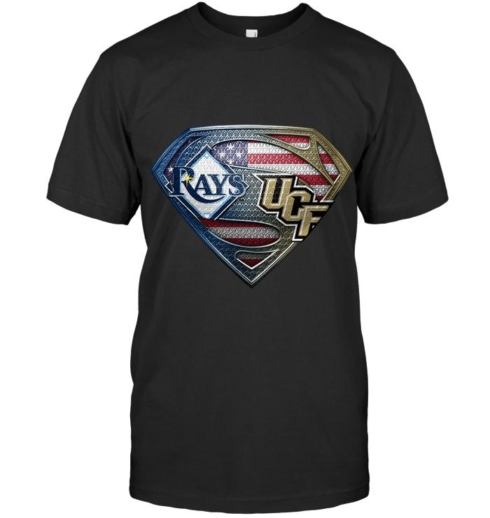 Mlb Tampa Bay Rays And Ucf Knights Superman American Flag Layer Shirt Long Sleeve Plus Size Up To 5xl