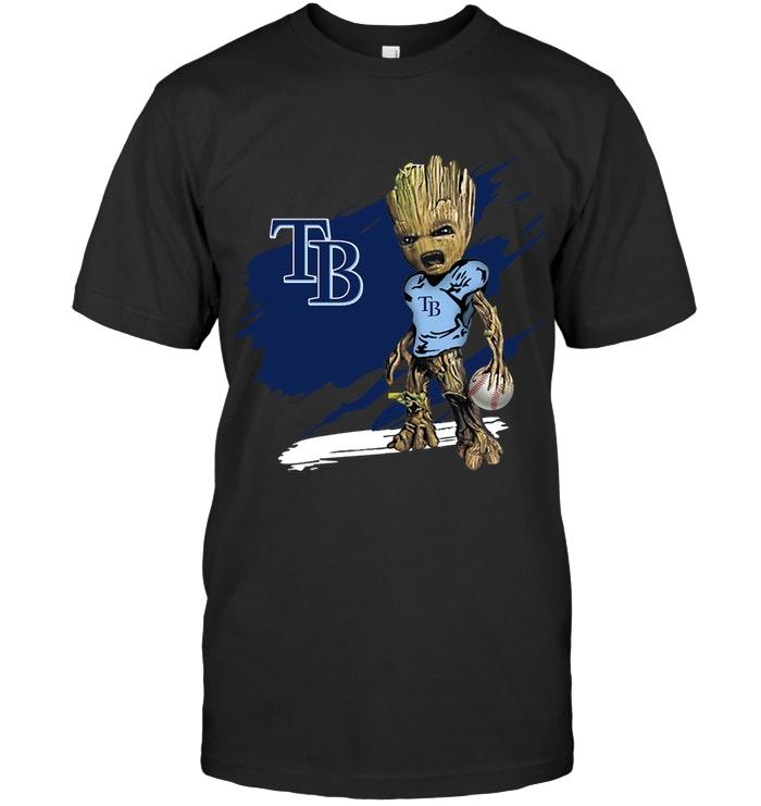 Mlb Tampa Bay Rays Angry Baby Groot Ripped Shirt Long Sleeve Plus Size Up To 5xl