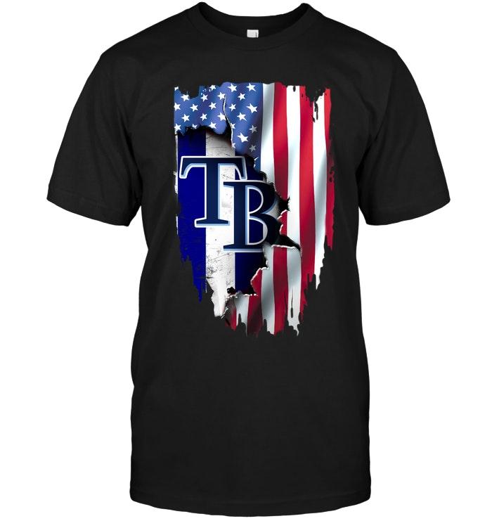 Mlb Tampa Bay Rays Flag Ripped American Flag Shirt Sweater Size Up To 5xl