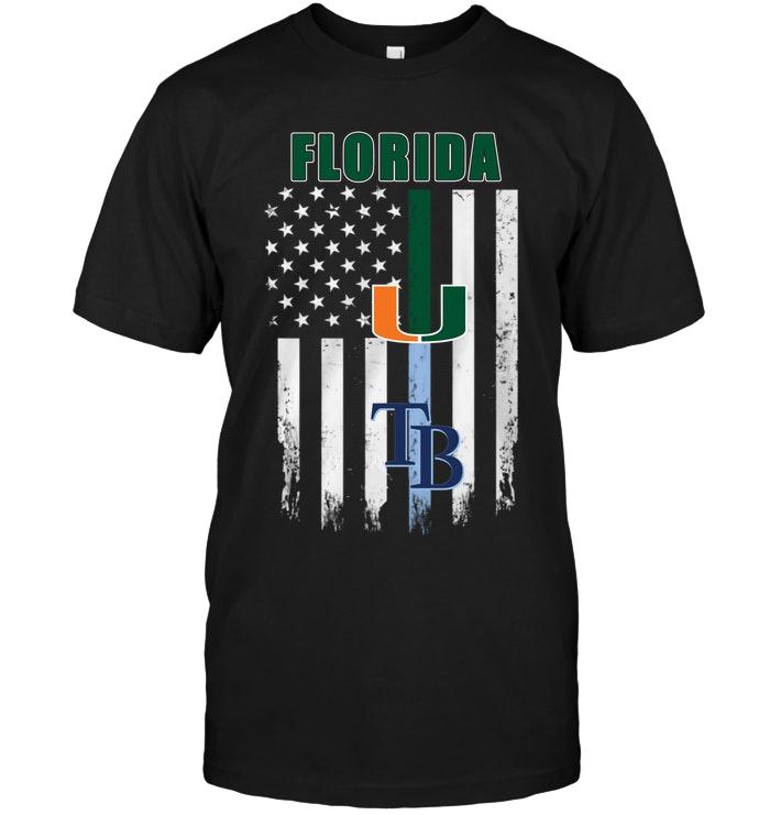 Mlb Tampa Bay Rays Florida Miami Hurricanes Tampa Bay Rays American Flag Shirt Shirt Plus Size Up To 5xl