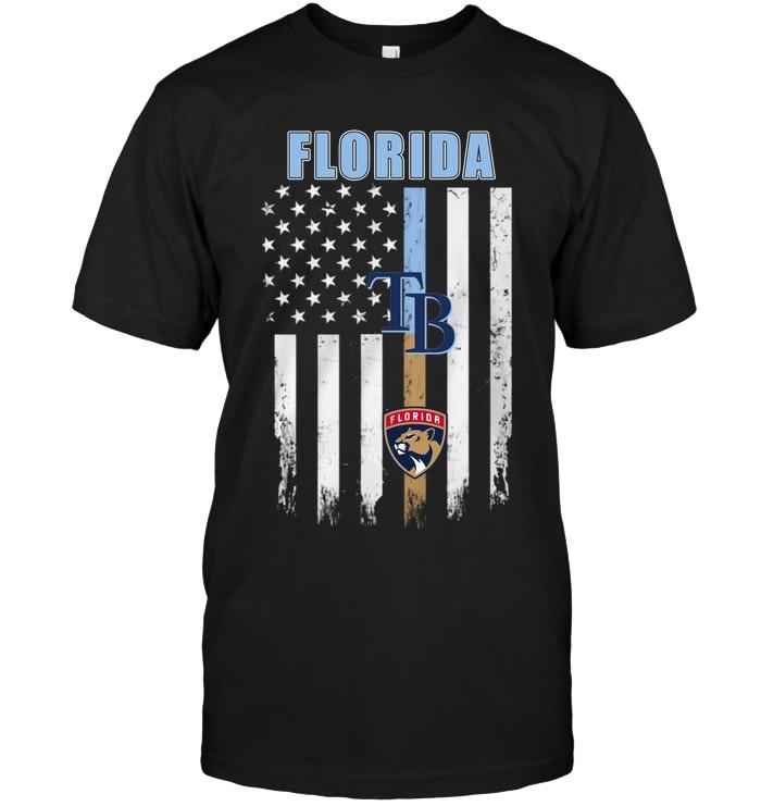 Mlb Tampa Bay Rays Florida Tampa Bay Rays Florida Panthers American Flag Shirt Tshirt Size Up To 5xl