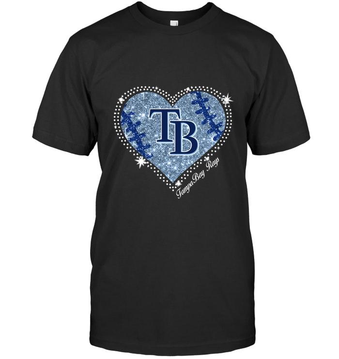 Mlb Tampa Bay Rays Heart Glitter Pattern Fan Shirt Plus Size Up To 5xl