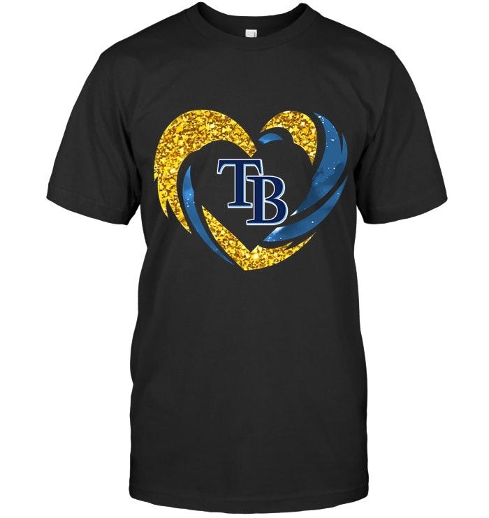 Mlb Tampa Bay Rays Heart Love Golden Glitter Pattern Hurricane Shirt Hoodie Plus Size Up To 5xl