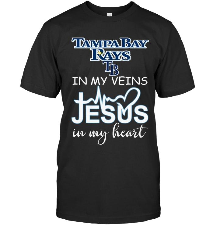 Mlb Tampa Bay Rays In My Veins Jesus In My Heart Shirt Shirt Size Up To 5xl