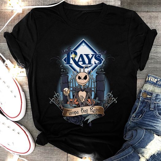 Mlb Tampa Bay Rays Jack Skellington Tampa Bay Rays Halloween Night Mlb Fan Tshirt Plus Size Up To 5xl