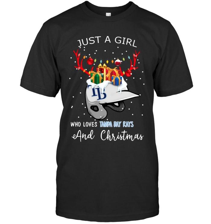 Mlb Tampa Bay Rays Just A Girl Who Love Tampa Bay Rays And Christmas Fan Shirt Tshirt Size Up To 5xl