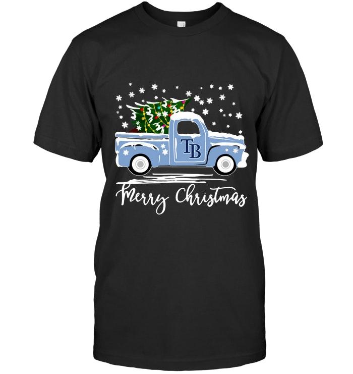 Mlb Tampa Bay Rays Merry Christmas Christmas Tree Truck T Shirt Plus Size Up To 5xl