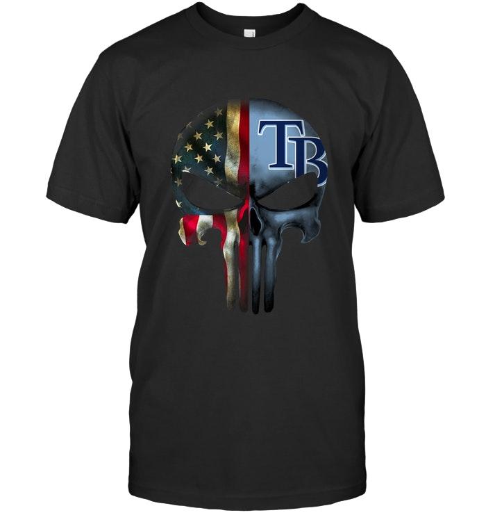 Mlb Tampa Bay Rays Skull American Flag Shirt Tshirt Plus Size Up To 5xl