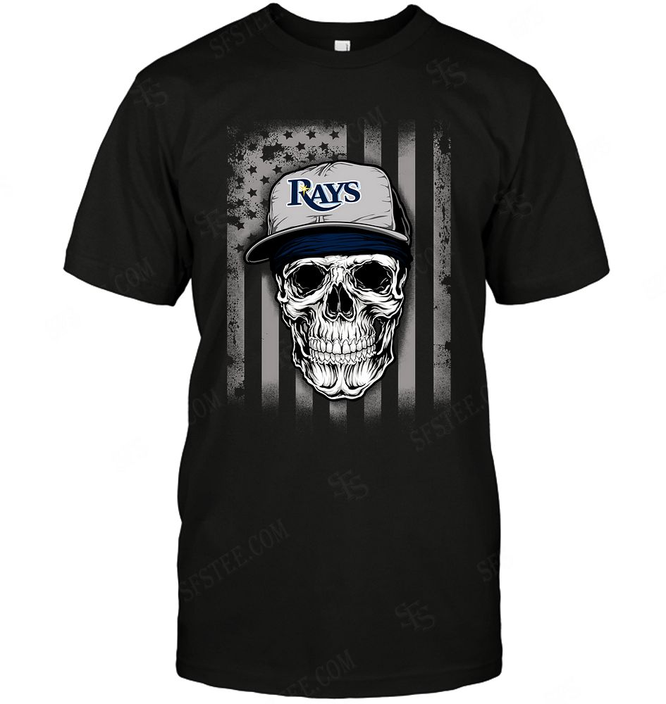 Mlb Tampa Bay Rays Skull Rock With Hat Sweater Size Up To 5xl