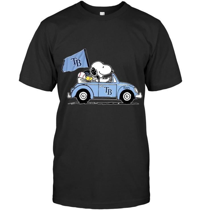 Mlb Tampa Bay Rays Snoopy Drives Tampa Bay Rays Beetle Car Fan T Shirt Hoodie Plus Size Up To 5xl