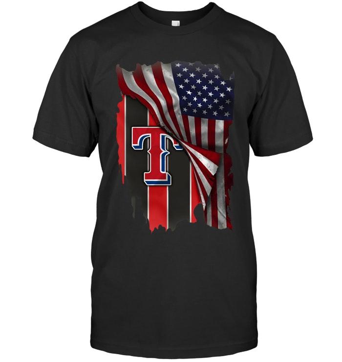 Mlb Texas Rangers American Flag Fan Shirt Sweater Plus Size Up To 5xl