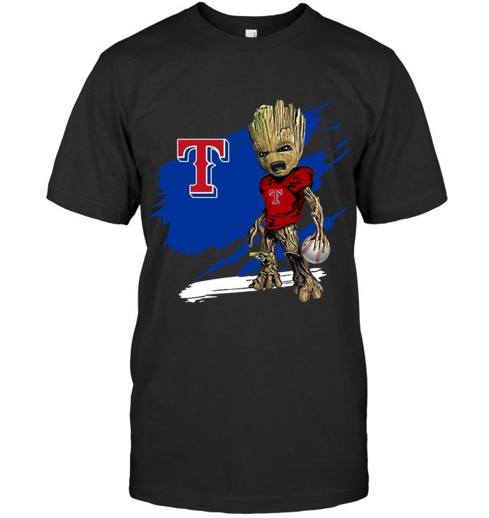 Mlb Texas Rangers Angry Baby Groot Ripped Shirt Sweater Size Up To 5xl