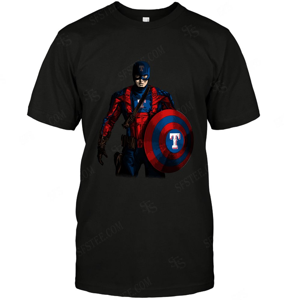 Mlb Texas Rangers Captain Dc Marvel Jersey Superhero Avenger Tshirt Size Up To 5xl