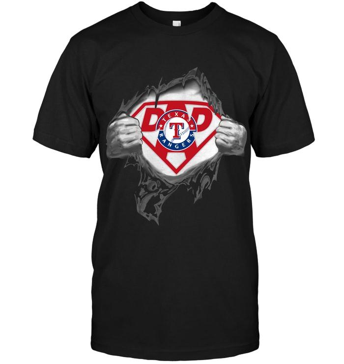 Mlb Texas Rangers Dad Superman Shirt White Long Sleeve Size Up To 5xl