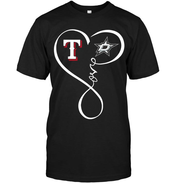 Mlb Texas Rangers Dallas Stars Love Heart Shirt Size Up To 5xl