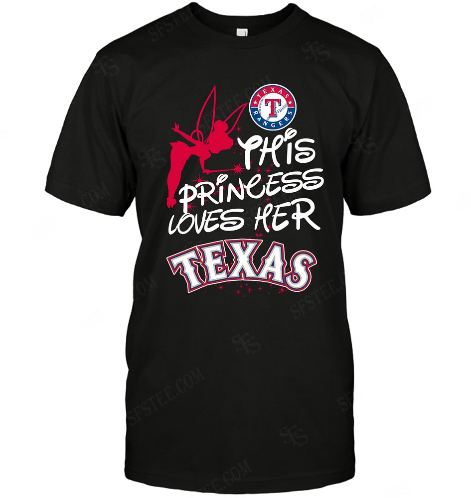 Mlb Texas Rangers Fairy Disney This Princess Loves Her Team Hoodie Size Up To 5xl