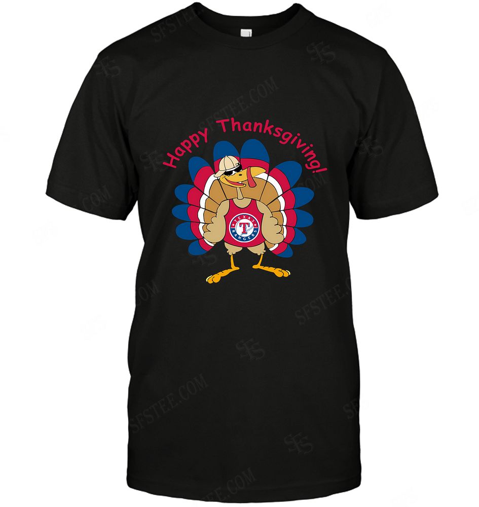 Mlb Texas Rangers Happy Thanksgiving Long Sleeve Plus Size Up To 5xl