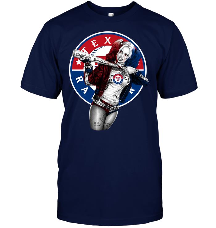 Mlb Texas Rangers Harley Quinn Texas Rangers Long Sleeve Plus Size Up To 5xl