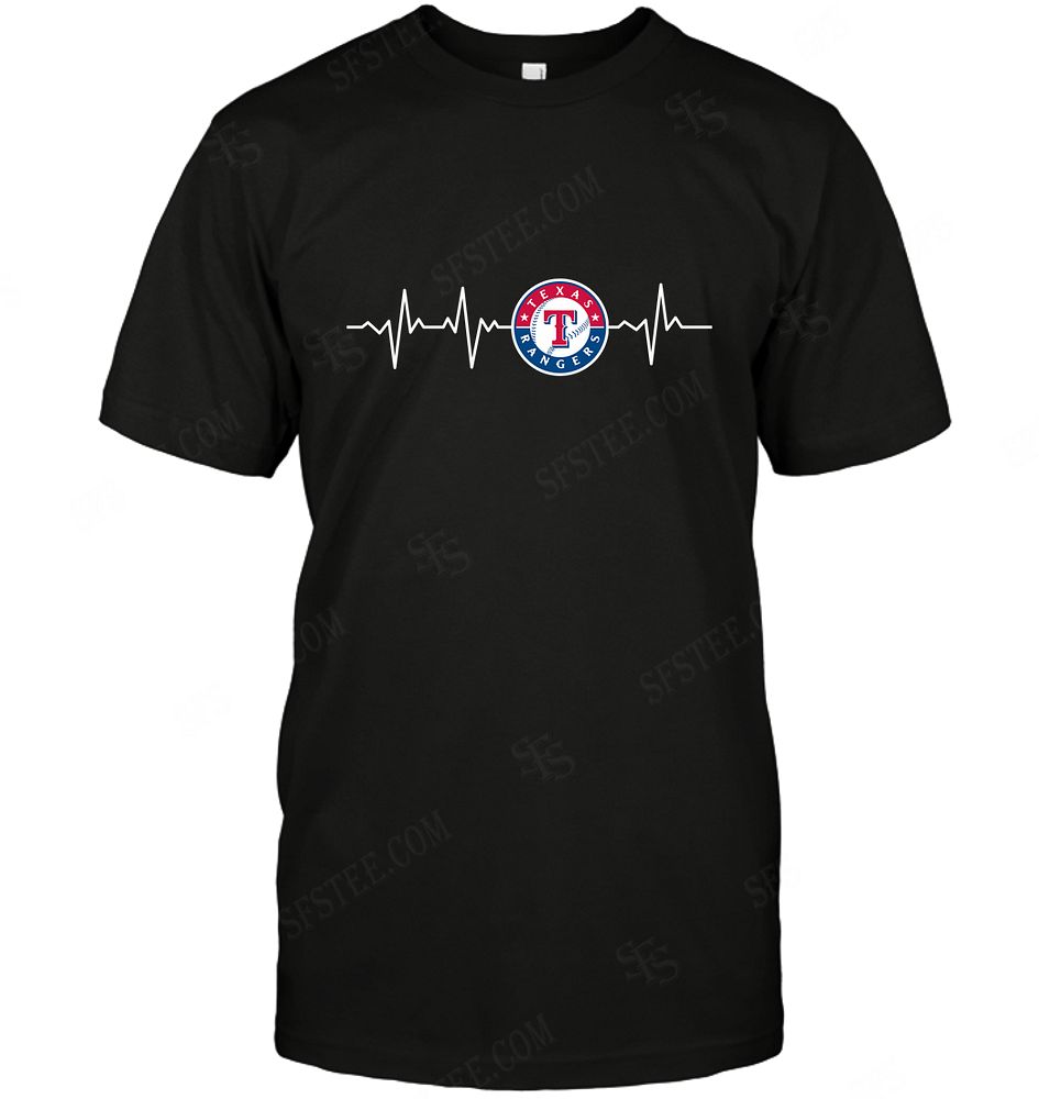 Mlb Texas Rangers Heartbeat With Logo Hoodie Size Up To 5xl