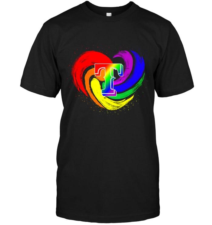 Mlb Texas Rangers Lgbt Tornado Heart Shirt Tshirt Plus Size Up To 5xl